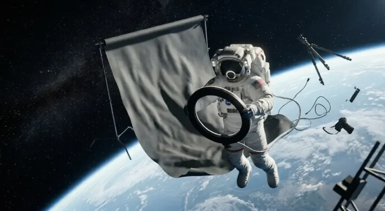 Illustration of a digital marketing specialist in Calicut floating in space, used to show how brands feel lost without a real short form video strategy